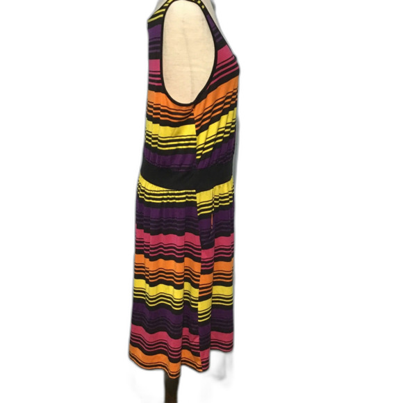 Torrid Colorful Striped Elastic Waist Midi Dress - Picture 2 of 10